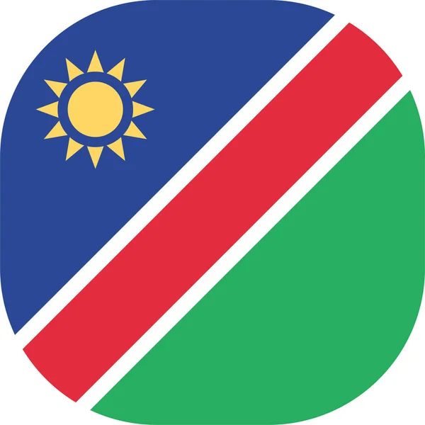 País Bandera Namibia Icono Estilo Plano — Vector de stock