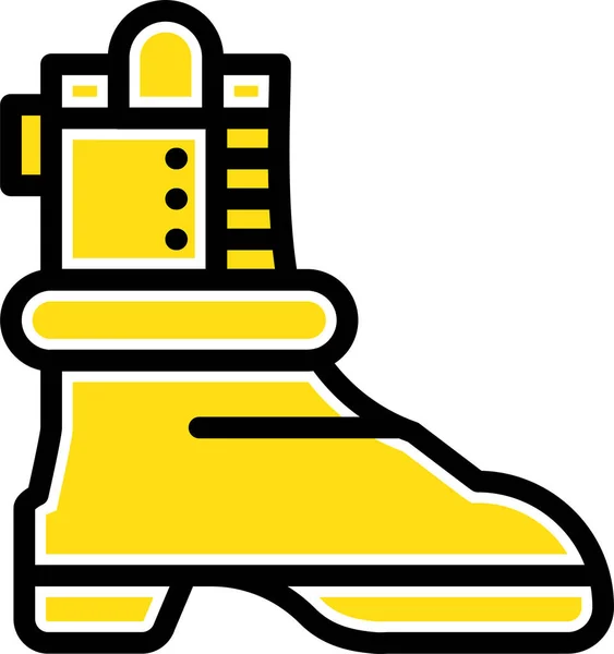 Amerikaanse Boot Shose Pictogram Gevulde Outline Stijl — Stockvector