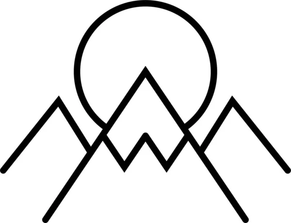 Montaña Montañismo Icono Cumbre — Vector de stock