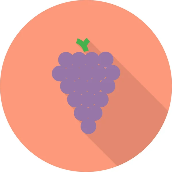 Food Fruit Grapes Icon Flat Style — Stock Vector