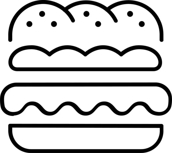 Burger Jídlo Hamburger Ikona — Stockový vektor