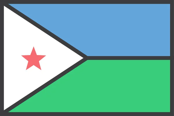 African Country Djibouti Icon Filled Outline Style — 图库矢量图片