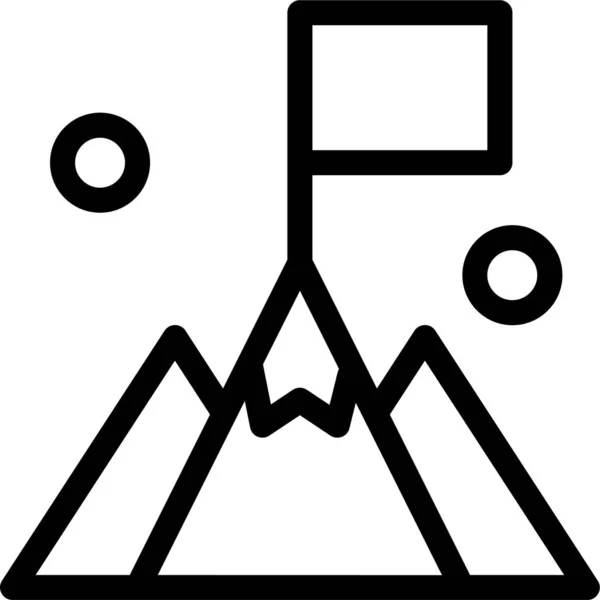 Drapeau Interface Montagne Icône — Image vectorielle
