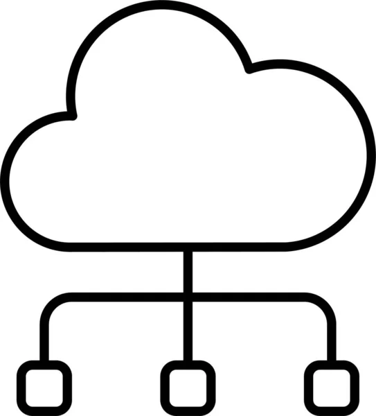 Ikona Sieci Internetowej Chmurze — Wektor stockowy