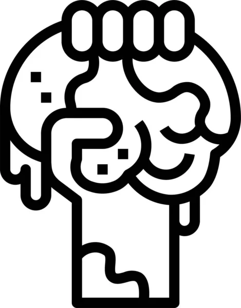 Hold Bloody Brain Icon — Stock Vector