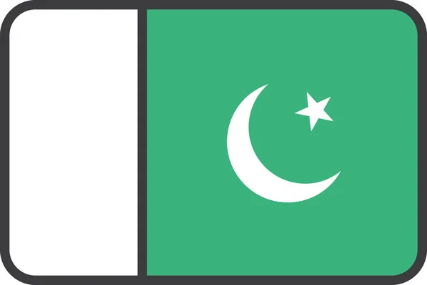 Иконка Флага Азиатской Страны Стиле Заполненного Контура — стоковый вектор