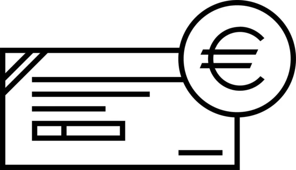 Cheque Negocios Icono Cheque Estilo Esquema — Archivo Imágenes Vectoriales