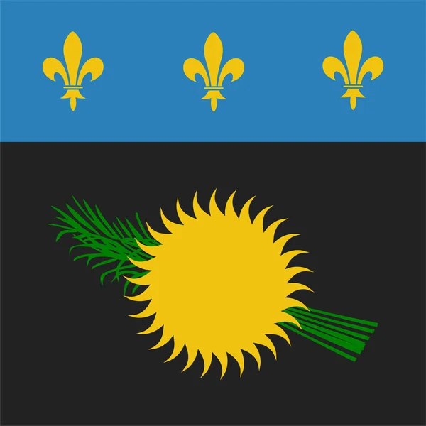 Land Vlag Guadeloupe Pictogram Platte Stijl — Stockvector