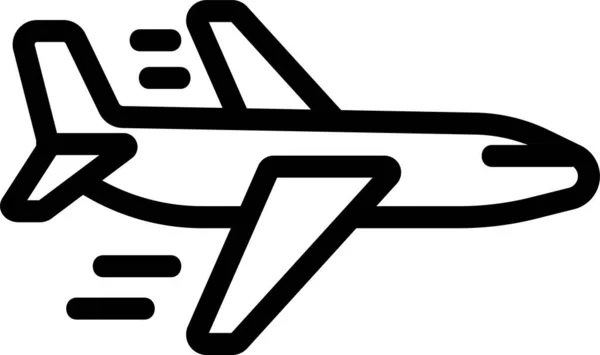 外形スタイルの航空機事業コンターアイコン — ストックベクタ