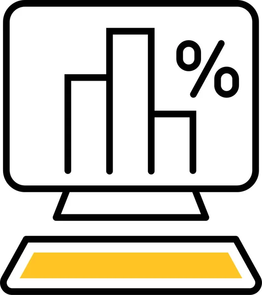 Chart Computer Content Icon — Stock Vector