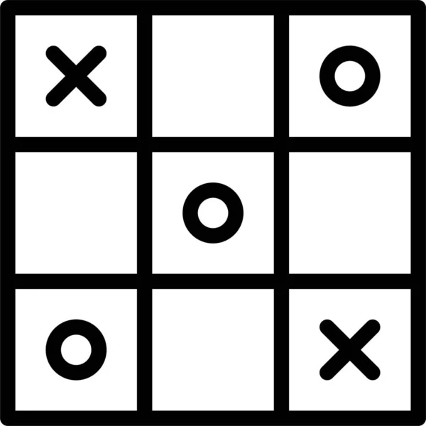 Cross Dots Icono Del Juego Estilo Esquema — Vector de stock