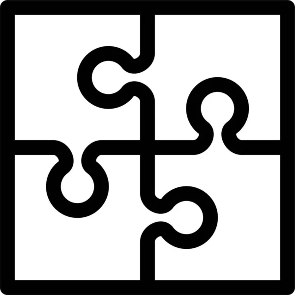 Spiel Puzzleteil Symbol Umriss Stil — Stockvektor