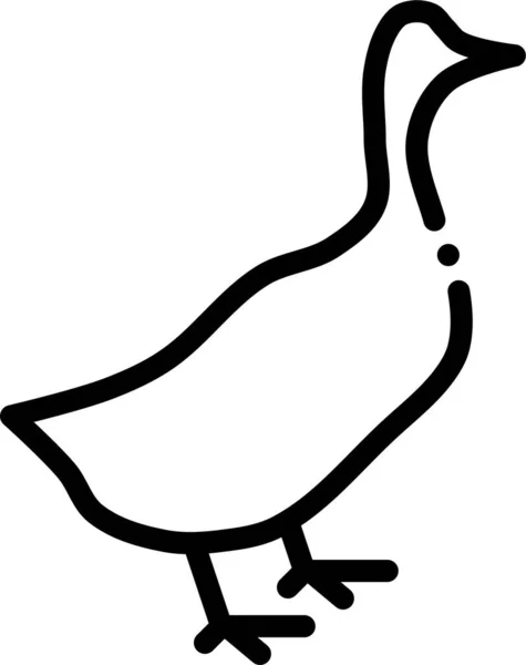 Иконка Птичьей Утиной Фермы Стиле Контура — стоковый вектор