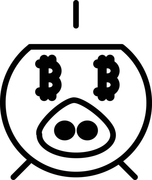 Bitcoin Btc Satoshi Symbol Umriss Stil — Stockvektor