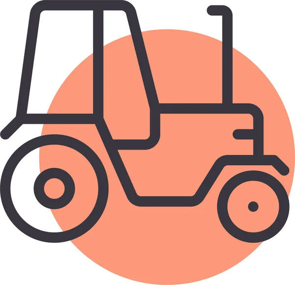 Agricultura Granja Tractor Icono Estilo Contorno Lleno — Vector de stock