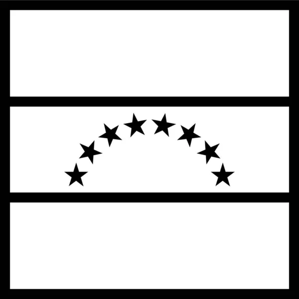 Land Vlag Venezuela Pictogram Omtrek Stijl — Stockvector