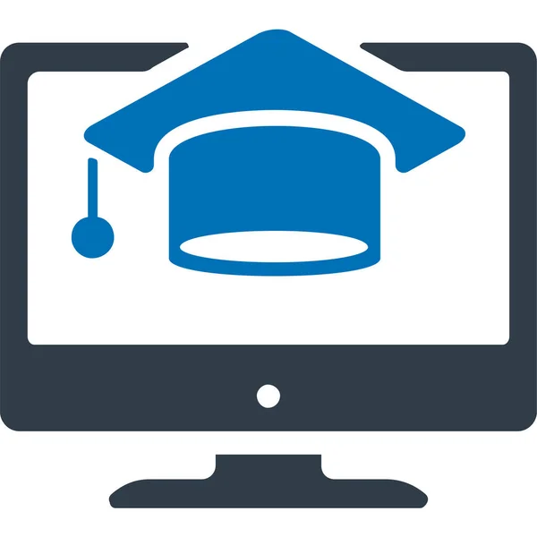 Corsi Online Learning Icona Apprendimento Online — Vettoriale Stock