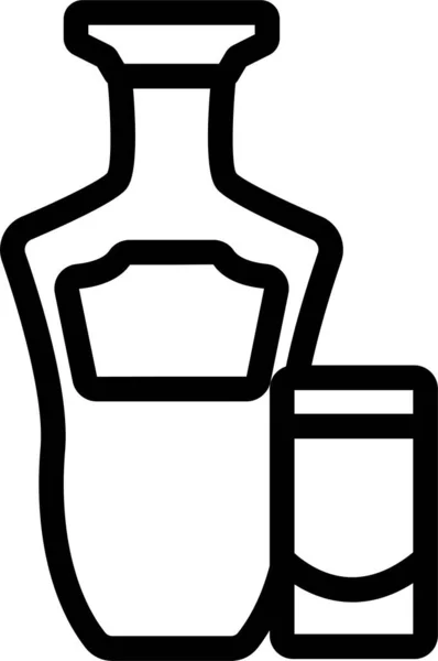Alcoholfles Icoon Voedsel Dranken Categorie — Stockvector