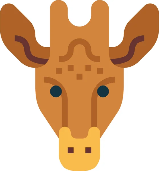 Animal Girafe Mammifère Icône Dans Style Plat — Image vectorielle