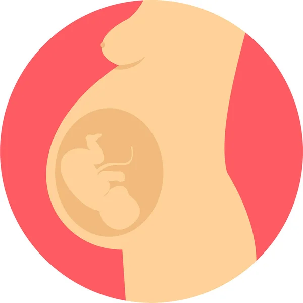 Bebé Expectante Icono Infantil Estilo Plano — Archivo Imágenes Vectoriales