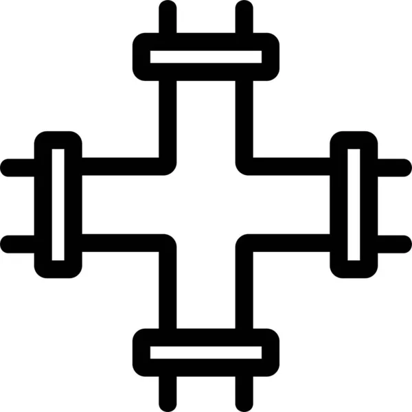 Icône Canalisation Contour Dans Catégorie Outils Construction — Image vectorielle