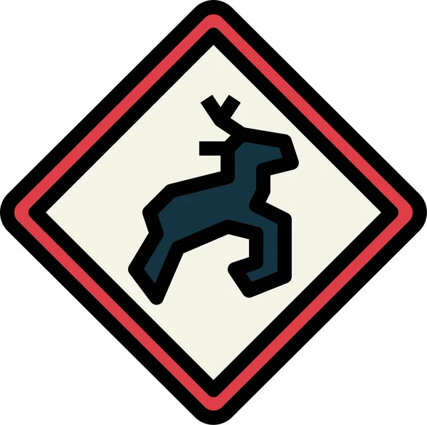 Ikona Sygnalizacji Dzikich Zwierząt — Wektor stockowy