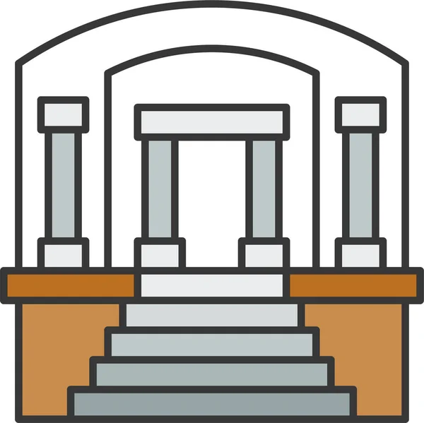 Икона Архитектурного Строительства Города Стиле Заполненного Контура — стоковый вектор