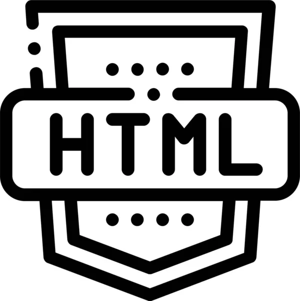 Codering Html Taal Pictogram Grote Lijnen — Stockvector