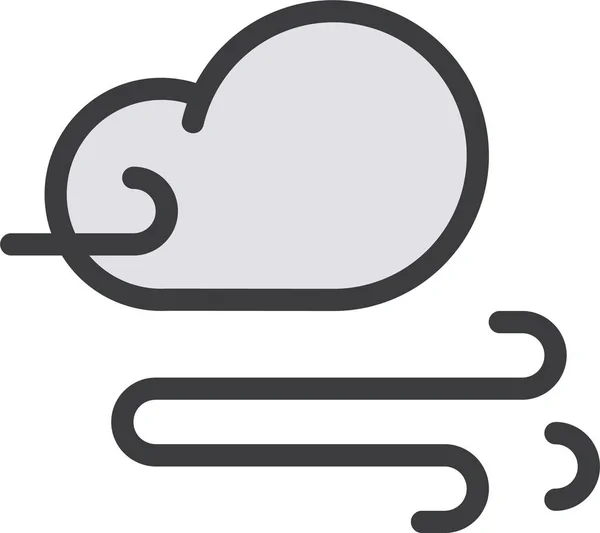 Σύννεφο Θολό Εικονίδιο Πρόγνωση Στυλ Γεμάτο Περίγραμμα — Διανυσματικό Αρχείο