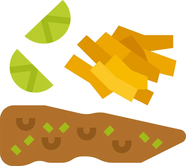 Chip Icono Pescado Rápido Estilo Plano — Vector de stock