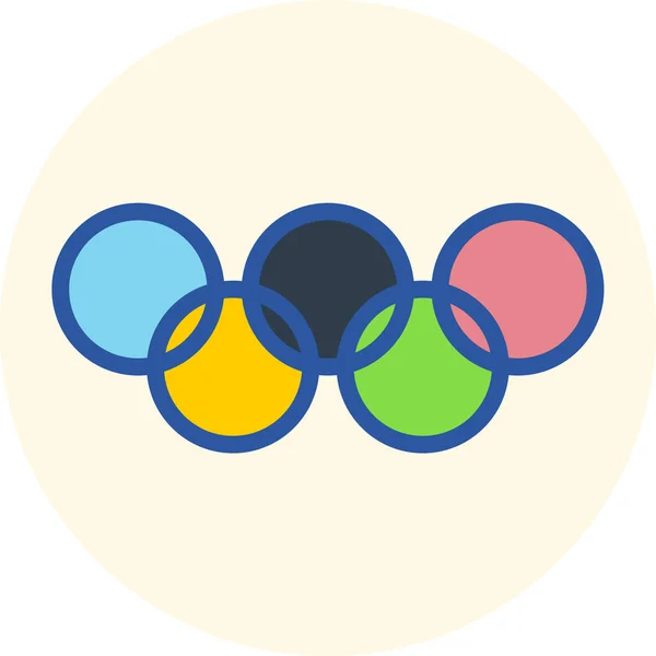 奥运标志奥林匹克图标填充轮廓风格 — 图库矢量图片
