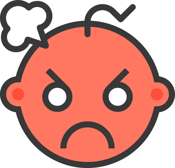 怒りの赤ちゃん Emojidex 絵文字デックス フィルアウトライン — ストックベクタ