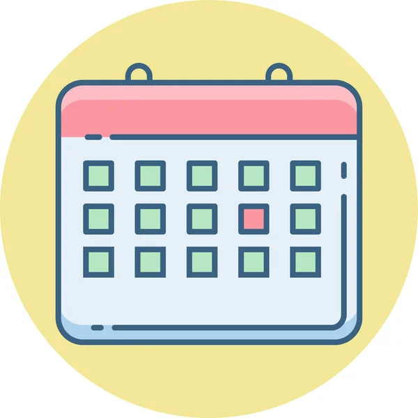 Icona Evento Data Calendario Stile Contorno Riempito — Vettoriale Stock