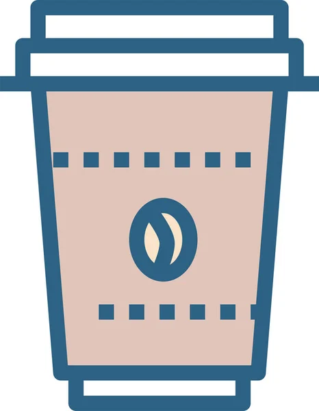 Dryck Kaffe Kopp Ikon Fylld Kontur Stil — Stock vektor