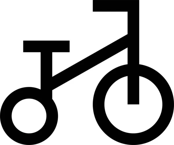 Vélo Transport Enfant Icône Dans Style Contour — Image vectorielle