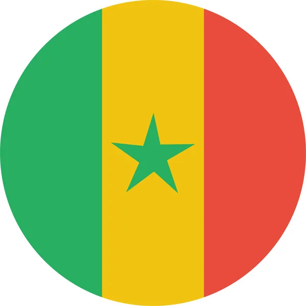 Прапор Країни Сенегал Значок Плоскому Стилі — стоковий вектор