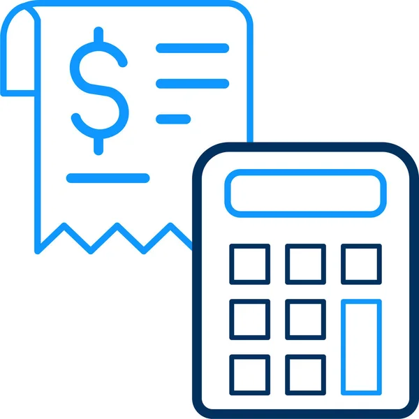 Calculadora Ícone Calc Dinheiro Estilo Esboço — Vetor de Stock