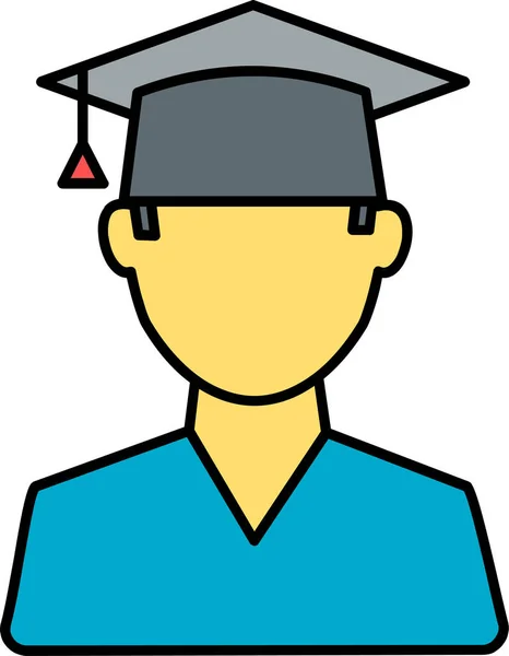 Graduiertenkolleg Ikone Ausgefülltem Outline Stil — Stockvektor
