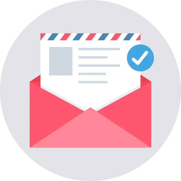 Ícone Carta Envelope Mail Estilo Plano — Vetor de Stock