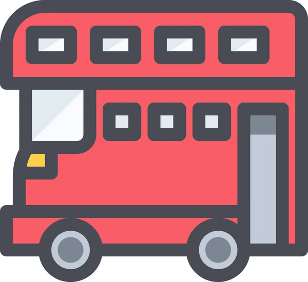 Bus Auto Vervoer Pictogram Gevulde Outline Stijl — Stockvector