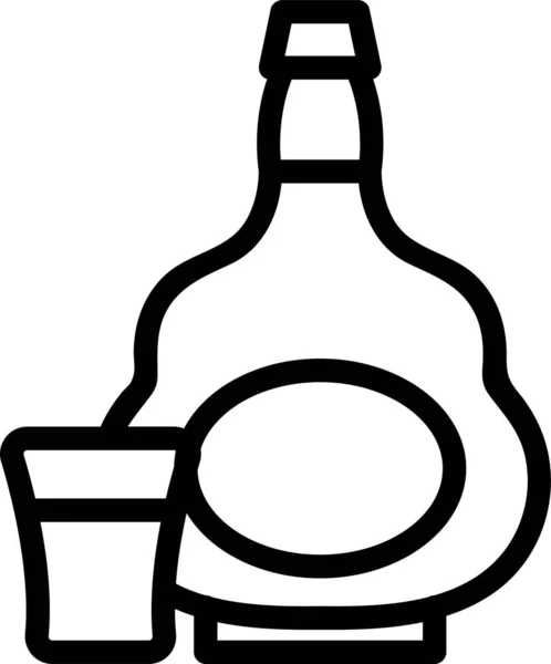 Alkoholflaschen Symbol Der Kategorie Lebensmittel Getränke — Stockvektor