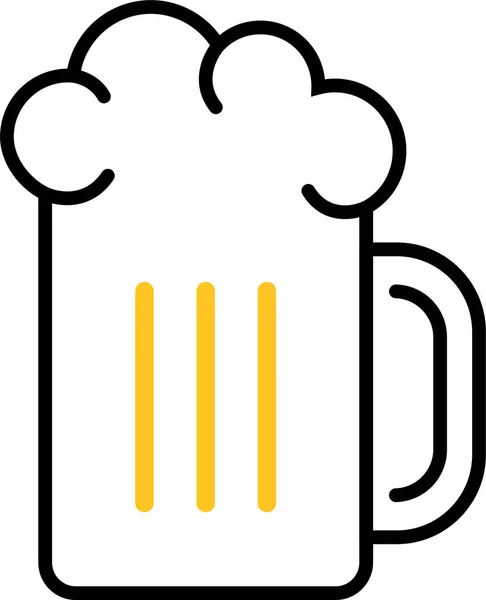 Bier Mok Drank Icoon — Stockvector