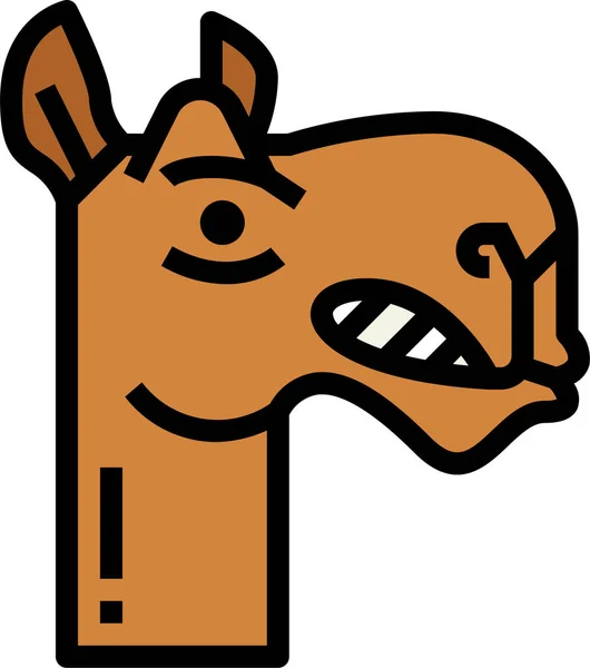 Значок Зоопарку Верблюдів Заповненому Стилі — стоковий вектор