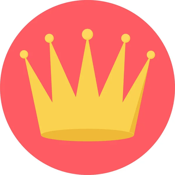 Crown Achievement King Icon Flat Style — Stock Vector