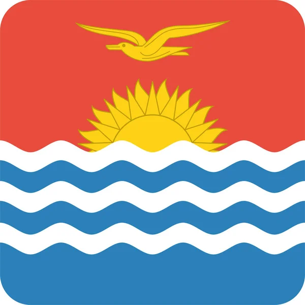 Drapeau Pays Kiribati Icône Dans Style Plat — Image vectorielle