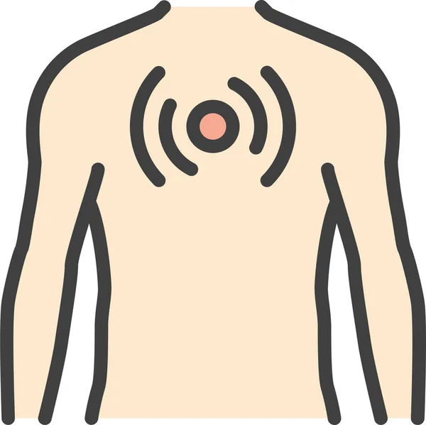 Иконка Боли Груди Стиле Заполненного Контура — стоковый вектор