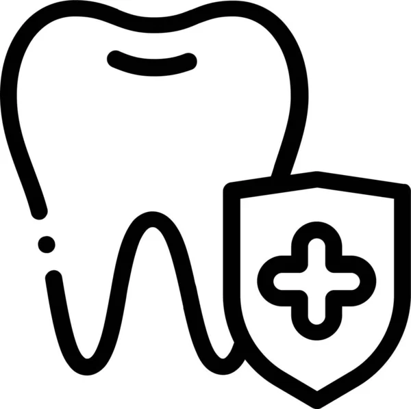 歯医者保護の病因アイコンのアウトラインスタイル — ストックベクタ
