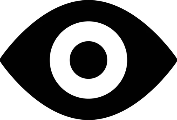 Oeil Regarder Icône Recherche Dans Style Solide — Image vectorielle