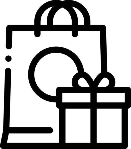 Tas Cadeau Binnen Pictogram — Stockvector