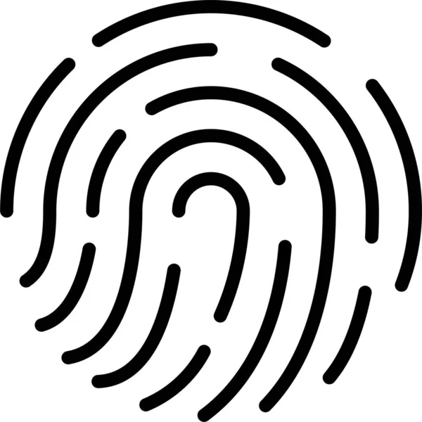 Biometrisches Fingerabdrucksymbol Umrissstil — Stockvektor